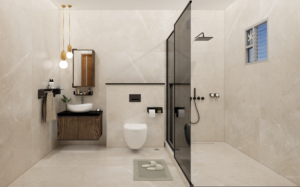 Clean and safe bathroom for children and the elderly