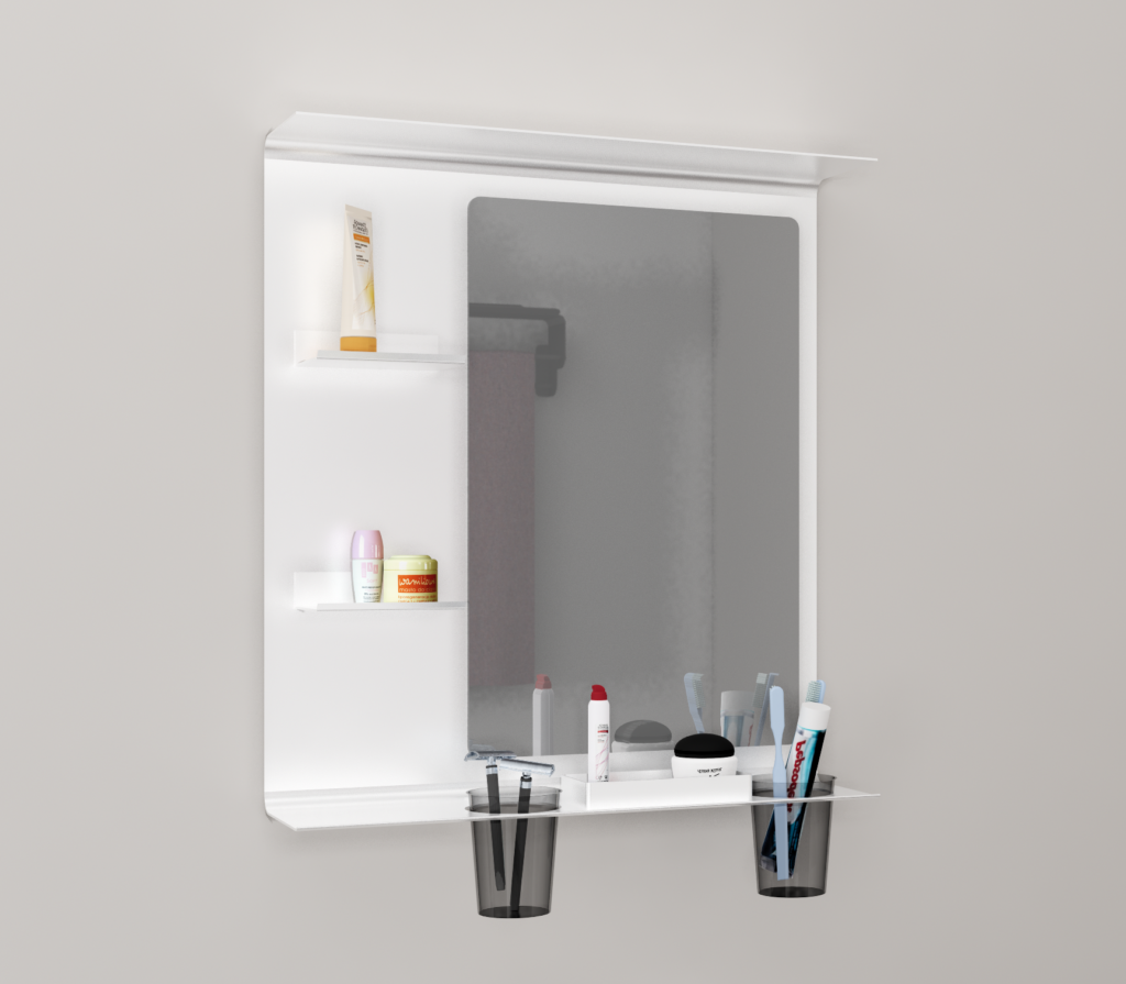 Multi-purpose Mirror unit with other shelves.