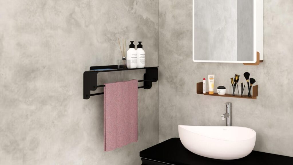 Wall shelf positioned at a children accessible height